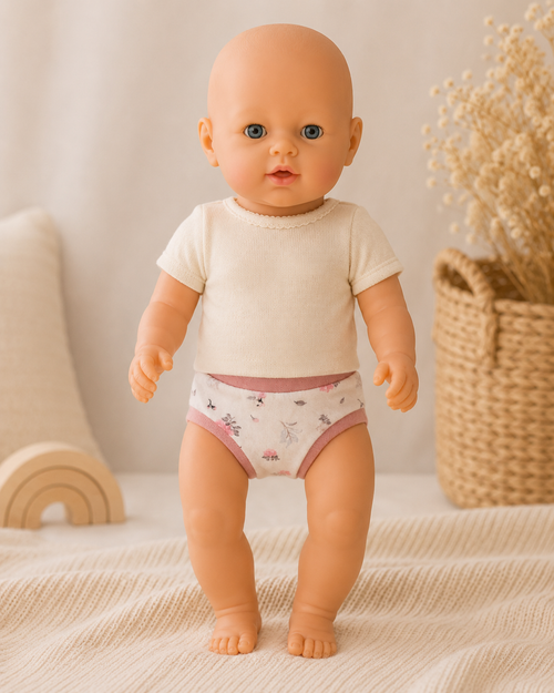 Dukkeklær Truse | Pink roses